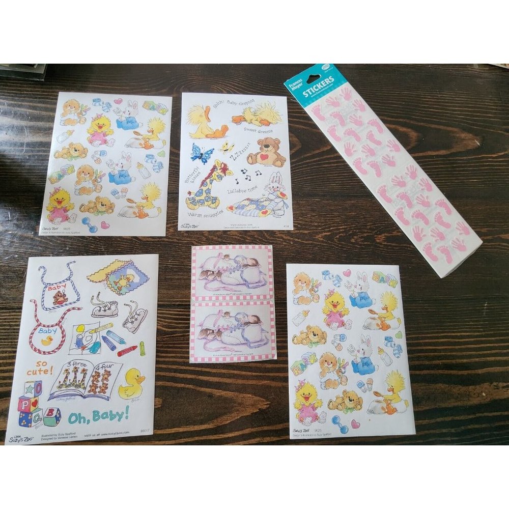 LOT of Vintage Retired Stickers - House Mouse & Suzy's Zoo - Baby Girl - NEW #14